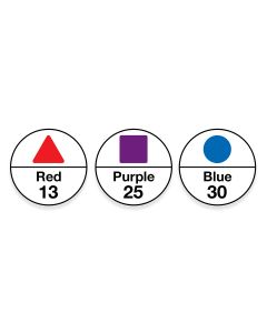 GFP Label Kit #1-30, 3 Color/Shape